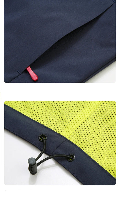 Spring Autumn Men's Windbreaker Fashion Outdoor Mountaineering Travel Windproof Waterproof Hooded Jacket Slim Fit Versatile Coat