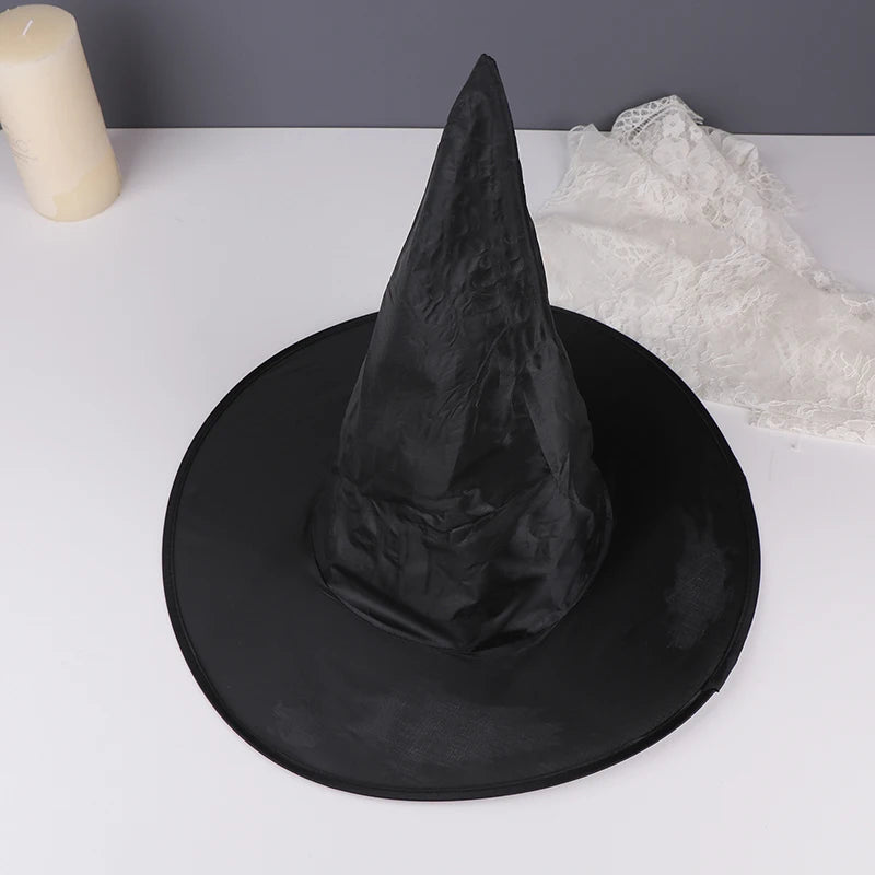 1Pc Halloween Black Witches Hat Cap Hanging Witches Hats Costume Accessory For Halloween Party Cosplay Favor Role Play