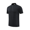 (M-4XL) camiseta de corrida de secagem rápida masculina gola meio zíper roupas de fitness masculina ajuste solto treinamento esportes mangas curtas