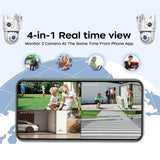 Jooan 5K 8MP Dual Lens Dual Screen IP Camera Wifi PTZ Camera Outdoor AI Auto Tracking CCTV HD Audio Video Surveillance