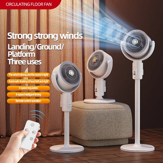 F1 Air Turbine Circulation Fan Floor-standing Fans Adjustable Air Circulating Fan Adjustable Height Timing Control Rechargeable