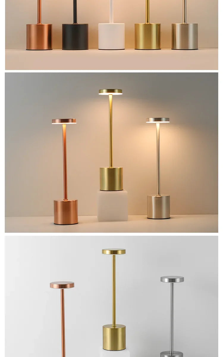 Table Lamp LED Touch Sensor Desktop Night Light Rechargeable Wireless Reading Lamp 3 Colors Adjustable Creative Ambient Light