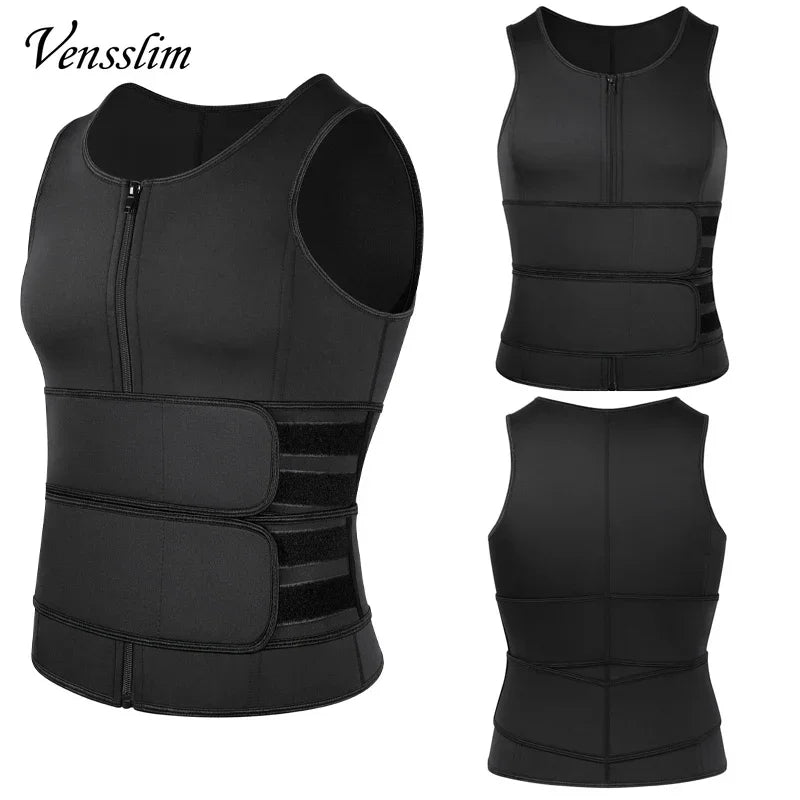 Vensslim - Chaleco moldeador de cintura para hombre, camiseta adelgazante, camiseta interior de compresión para sauna, ropa moldeadora, quemador de grasa, camisetas de entrenamiento