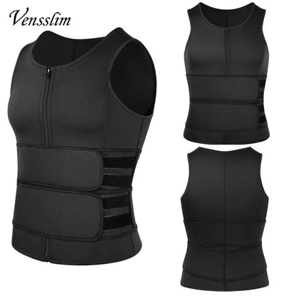 Vensslim - Chaleco moldeador de cintura para hombre, camiseta adelgazante, camiseta interior de compresión para sauna, ropa moldeadora, quemador de grasa, camisetas de entrenamiento