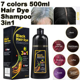 Shampoo de Coloração Instantânea Meidu 3 em 1 – Cor Preto Natural para Homens e Mulheres – Tinta de Cabelo à Base de Ervas (Opções: Castanho, Roxo)