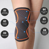 1 Unidade de Joelheira de Compressão Elástica em Nylon para Fitness, Corrida, Ciclismo e Esportes (Basquete/Vôlei)