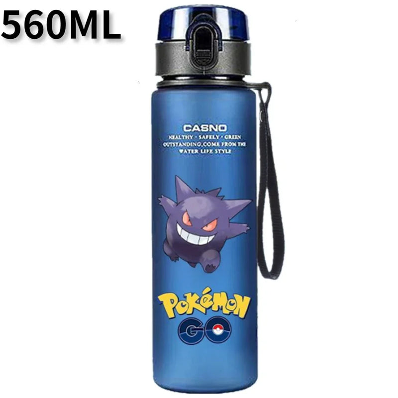 Anime Pokemon Portable Plastic Water Bottle 560ML Ash Ketchum Pikachu High Capacity Insulation Outdoor Water Cup for Kids Gift