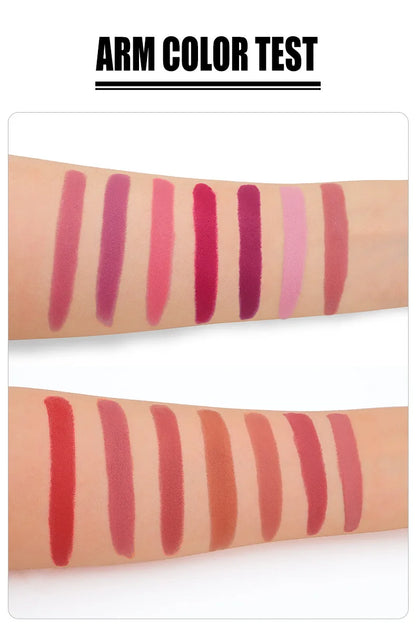 Delineador de labios 2 en 1, resistente al agua, mate, lápiz labial, rojo sexy, de larga duración, maquillaje, cosméticos