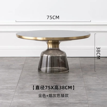 Artistic Glass Coffee Tables, Creative Design End Tables for Living Room , Stylish Accent Tea Table with Various Sizes & Colors