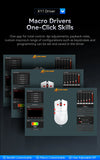 Attack Shark X11 Wireless Mouse Paw3311 22000DPI Buletooth Three Mode Rgb Charging Dock Lightweight Game E-Sports Mouse Laptop