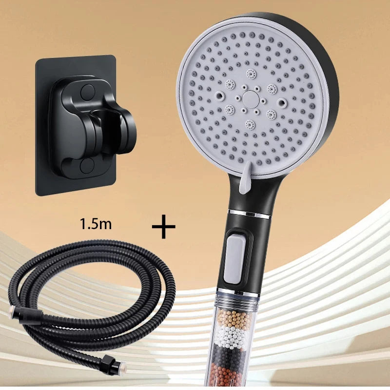 5 modos de cabeça de chuveiro anti calcário filtro higiênico remover calcario titular alça chuvas spa mangueira conjunto para acessórios do banheiro