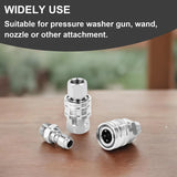 Juego de adaptadores para hidrolavadoras, conector rápido, acero inoxidable, conectores macho y hembra, accesorios para mangueras de 1/4" 