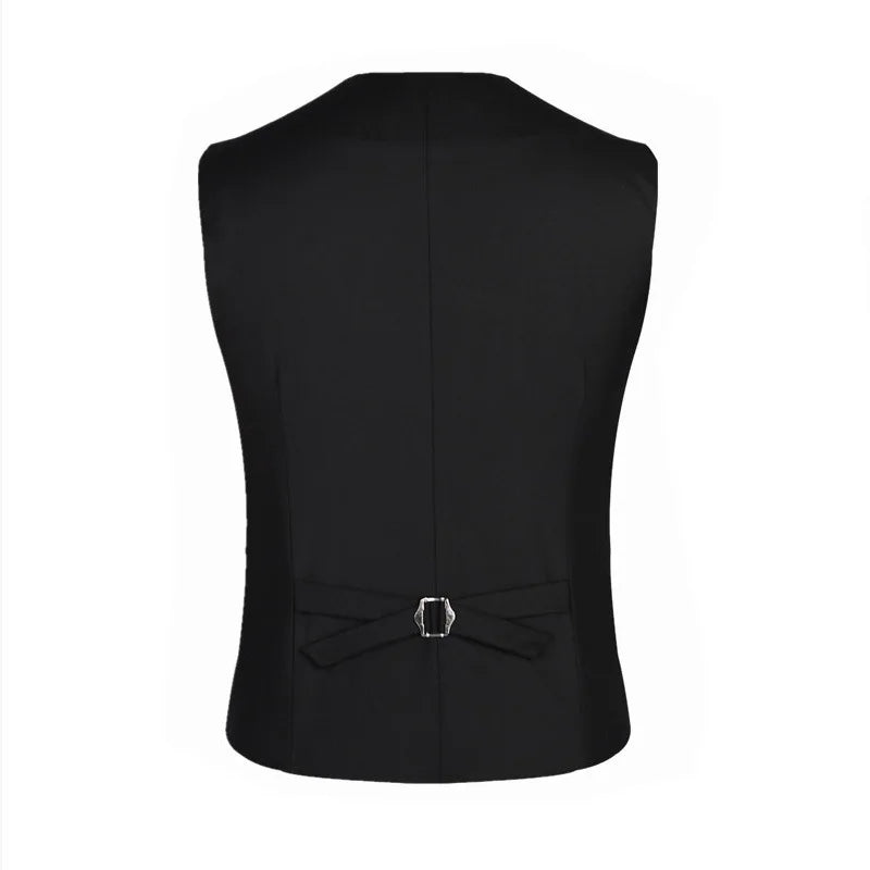 M-6XL Dress Vests For Men Slim Fit Mens Suit Vest Male Waistcoat Gilet Homme Casual Sleeveless Formal Business Jacket Plus Size