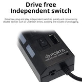 Concentrador de extensión de conmutador Concentrador USB 2.0 de 7 puertos Concentrador de extensión USB para computadora Un divisor USB 2.0 de Drag Seven para PC Portátil de escritorio