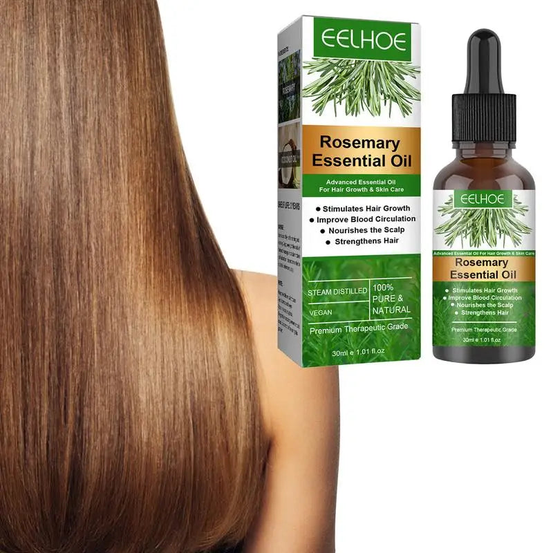 Óleo essencial de alecrim para o crescimento do cabelo, produto orgânico para o couro cabeludo, nutritivo, brilhante, saudável