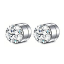 1 Par de Cristal Forte Magnetic Ear Stud Clip Brincos para Homens Mulheres Punk Rodada Zircon Magnet Brincos Não Piercing Jóias