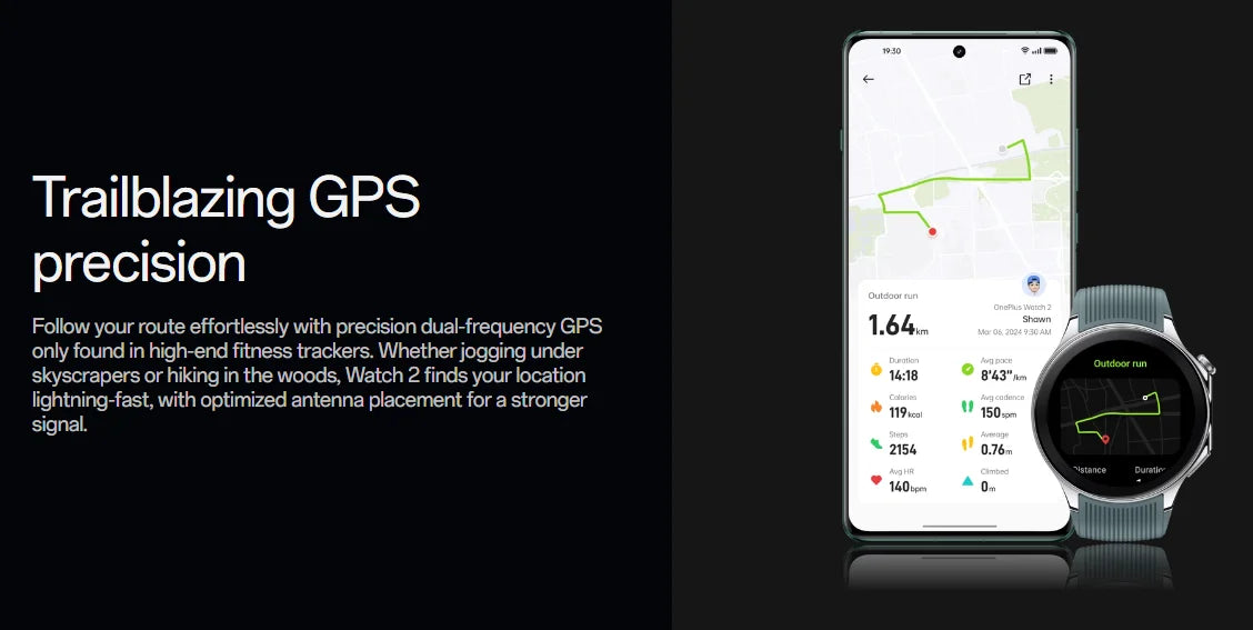 Global Version OnePlus Watch 2 Smart Watch 1.43'' AMOLED Display Snapdragon W5 Gen 1 Dual Frequency GPS Wear OS 4 NFC