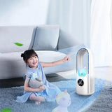 Portable USB Air Cooler Leafless Electric Desktop Fan 6 Speed Silent Timer Air Conditioner Cooling Humidifier Conditioning Fan