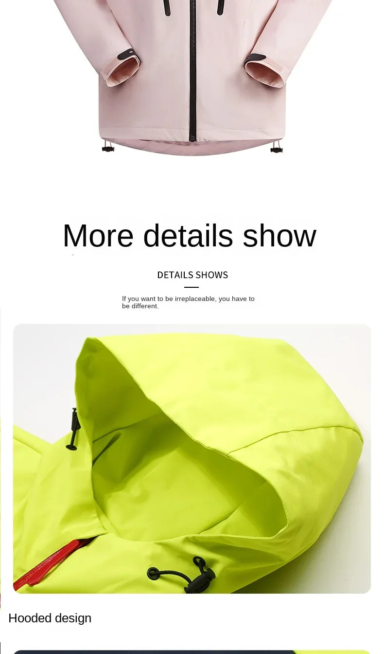Spring Autumn Men's Windbreaker Fashion Outdoor Mountaineering Travel Windproof Waterproof Hooded Jacket Slim Fit Versatile Coat
