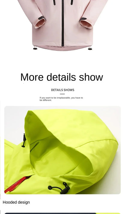 Spring Autumn Men's Windbreaker Fashion Outdoor Mountaineering Travel Windproof Waterproof Hooded Jacket Slim Fit Versatile Coat