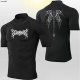 Camisetas deportivas de cuello alto para hombre, de secado rápido, para fitness, running, de manga corta, de compresión, informales, para ciclismo al aire libre, transpirables. 