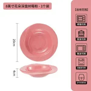 French Tableware Ins Style Ceramic Dishes Family High-value Bowl 8-inch Plate Dish Soup Bowl Cream Style