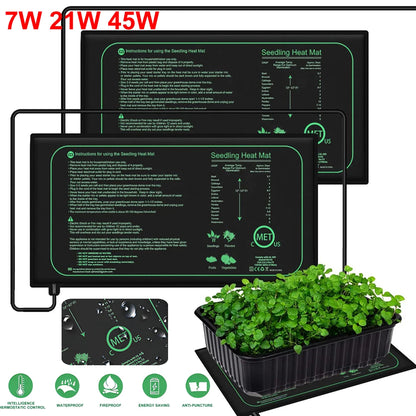Esterilla térmica para plántulas de 10/25/50 cm, almohadilla térmica impermeable para germinación de plantas de interior, esterilla de propagación de clones, enchufe UE/EE. UU./AU/RU