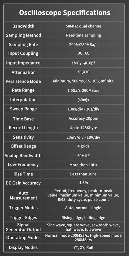 ZOYI Two-channel oscilloscope ZT-703S multifunction signal generator 3-in-1 high-precision electrician