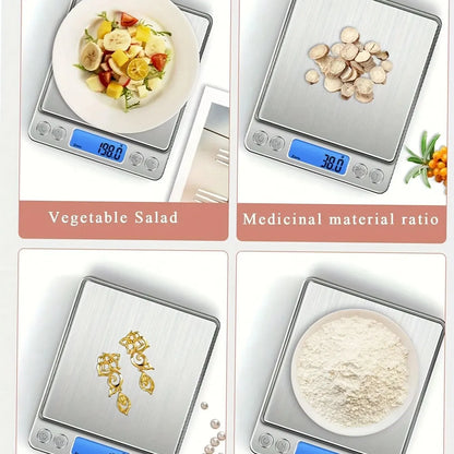 Báscula digital de cocina de 3000 g/0,1 g, pequeña, para joyería, alimentos, gramos y onzas.