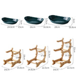 Three Layer Table Plates Dinnerware Wooden Kitchen Fruit Bowl with Floors Partitioned Dish Snack Candy Cake Stand Salad Bowl