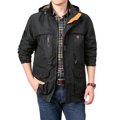 Chaqueta táctica cortavientos para hombre, impermeable, con capucha, para exteriores, deportiva, militar, talla europea, S-5XL, para escalada de campo, ropa fina