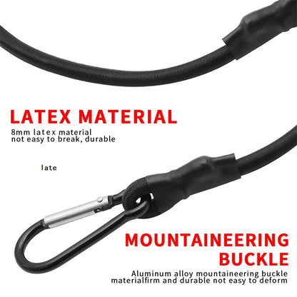 Cuerdas elásticas de 30/60/90/120/150 cm, 8 mm, con ganchos, ligeras, para atar bicicletas, equipaje de coche, correas para portaequipajes de techo.