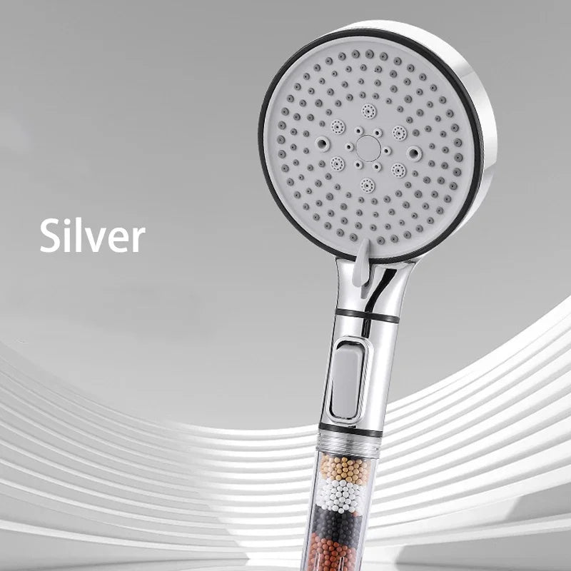 5 modos de cabeça de chuveiro anti calcário filtro higiênico remover calcario titular alça chuvas spa mangueira conjunto para acessórios do banheiro