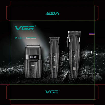 VGR Aparador de Pelos Profissional 9000 RPM Máquina de Cortar Cabelo Sem Fio Máquina de Cortar Cabelo Recarregável Metal Aparado