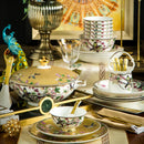 Fine Bone China Plates Dinner Sets Ceramics Luxury Breakfast Dinnerware Gift Women Vajillas Completa Ceramica Luxury Tableware