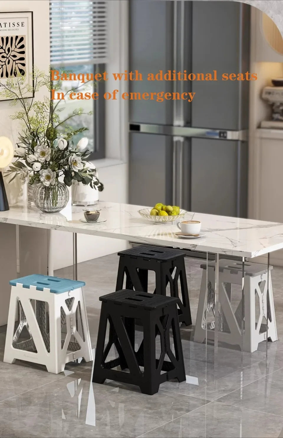 Folding Stool Household Lightweight Leisure Fishing Stool Children Utility Small Bench Outdoors Portable Non-Slip Plastic Chair