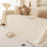 Bubble Imitation Fur Sofa Towel Faux Fur Sofa Cover Blanket Couch Cover Universal for Living Room Warm