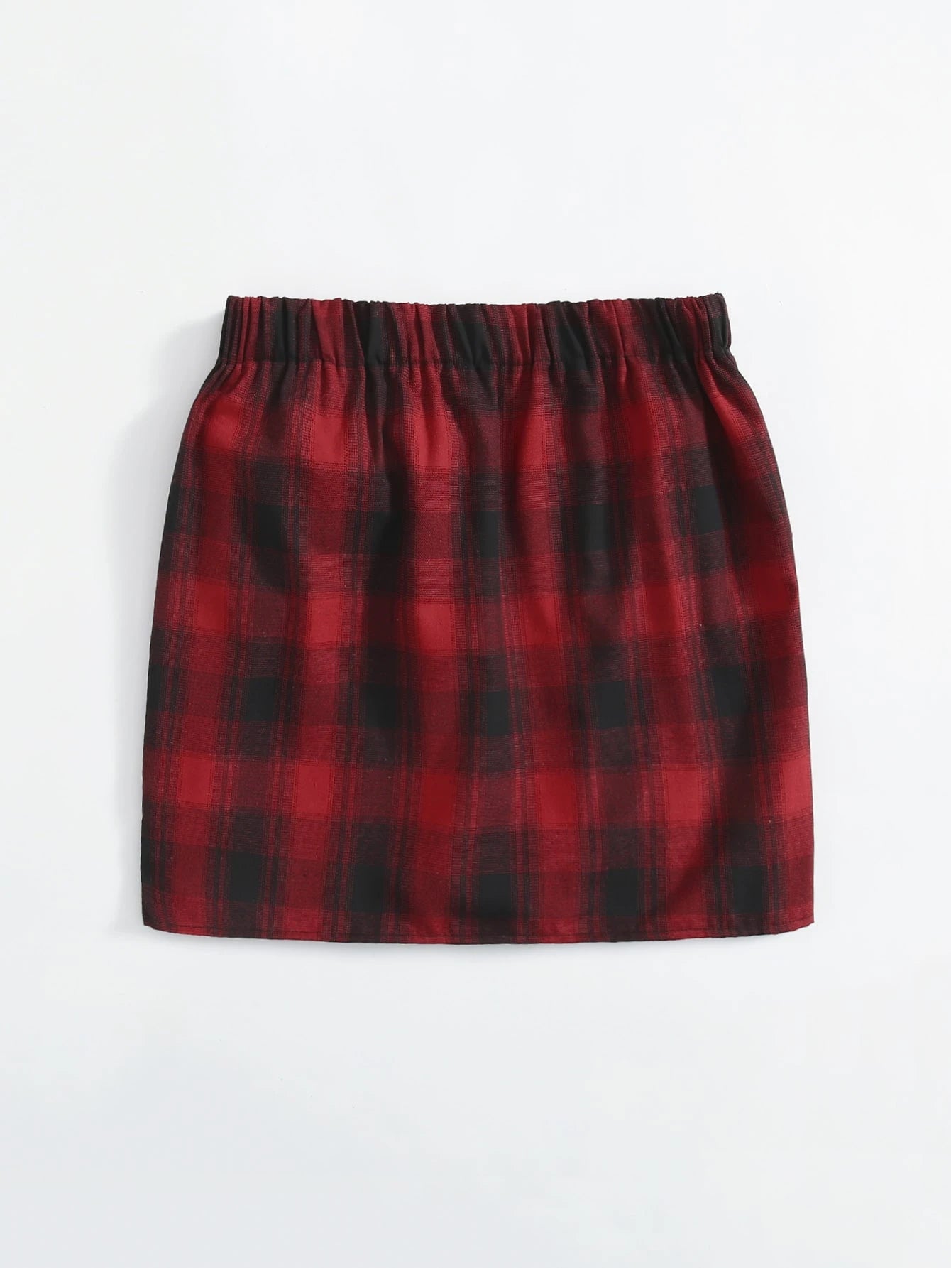 Plus Size Elastic Waist Summer Spring Casual Bandage Plaid Skirt Women Bow Front Vintage Checked Mini Skirt Plus Size Bottoms