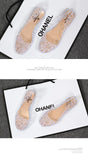Women's Flat Bottom Plastic Jelly Sandals Hollow out Slip-On Beach Shoes Comfortable Lightweight Summer Footwear