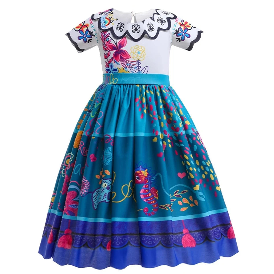 Mirabel Encanto Costume For Girls Carnival Halloween Costumes Kids Birthday Party Princess Girl Cosplay Dress Suits Evening Gown