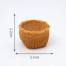 1pc Mini Simulated Rattan Basket Model DIY Creative Dollhouse Dessert Shop Food Vegetable Ornaments Craft Kitchen Decoration