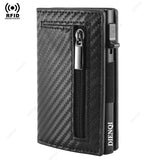 Magnetic Credit Card Holder Luxury Men's Wallet RFID Blocking Pop Up Minimalist Wallet Leather Bank Card Holder Case Vallet for Men