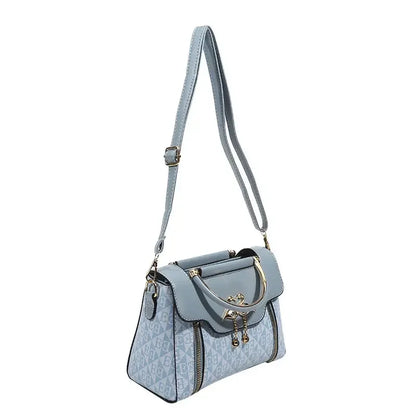 Ladies' handbag 2026 new fashion trend embossed plain style versatile casual shoulder crossbody bag.