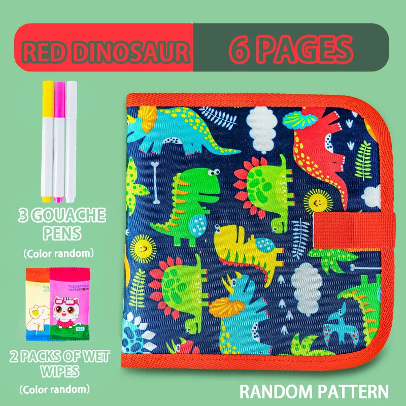 Livro de Desenho Apagável para Crianças e Bebês – Blocos de Desenho Reutilizáveis com 12 Canetas Aquareláveis – Brinquedo Pré-Escolar e Kit de Escrita e Pintura para Viagens