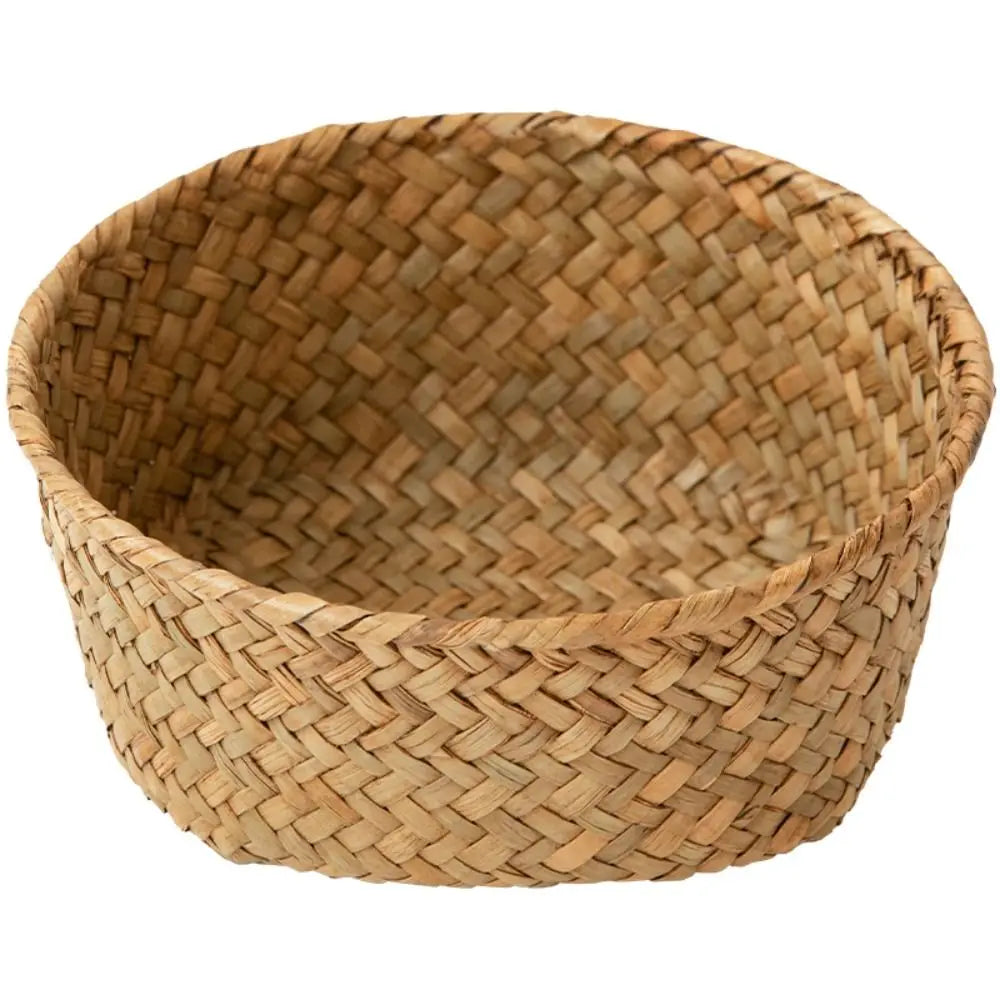 Imitation Rattan Rattan Storage Baskets Sundries Organizer Home Desktop Decoration Kitchen Storage Basket Vegetable Fruit