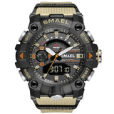 SMAEL Fashion Sport Watches Men Shock Resistant 50M Waterproof Wristwatch LED Alarm Stopwatch Clock Military 8040 Men Watch