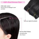 Aplique de cabelo Humano liso de tic tac Extensões Invisível