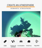 Proyector de lámpara de atardecer LED USB RnnTuu, luz nocturna portátil para decoración del hogar, luz de ambiente para sala de estar, fotografía de pared, luces de neón