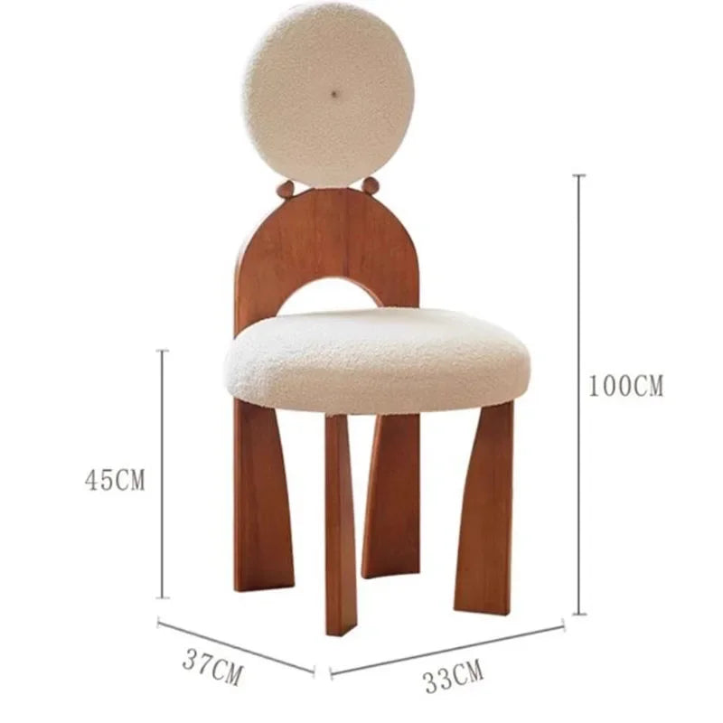 Nordic Bedroom Makeup Chair Modern Dresser Accent Wooden Dining Chair Luxury Relax Minimalist Design Home Furniture Cadeira LLMC