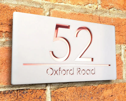 Custom Laser Cut 28/40/45cm Acrylic Modern 3D Floating House Number Sign Outdoor Street Name Waterproof Plate Matte Black White